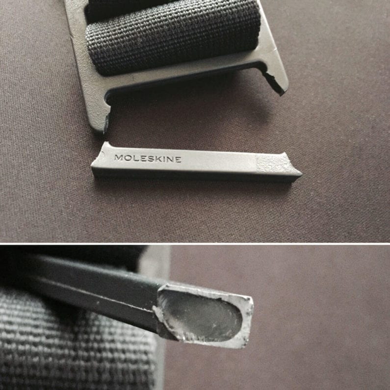 Broken buckle from Moleskine Mycloud Messenger Bag